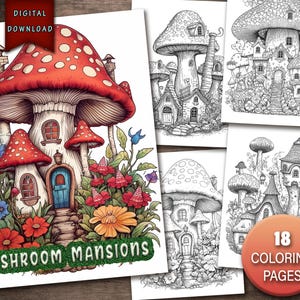 Mushroom Mansions Coloring Book: Garden Fantasy (PDF)