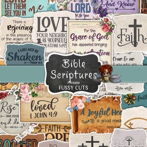 Bible Scripture Ephemera, Junk Journal Ephemera, Digital Download, Bible Journal, Journal Kit, Christian Scriptures, Bible Junk Journal