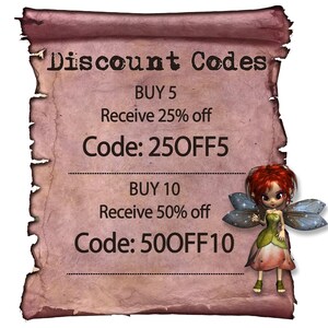 a coup for discount coups with a fairy on it