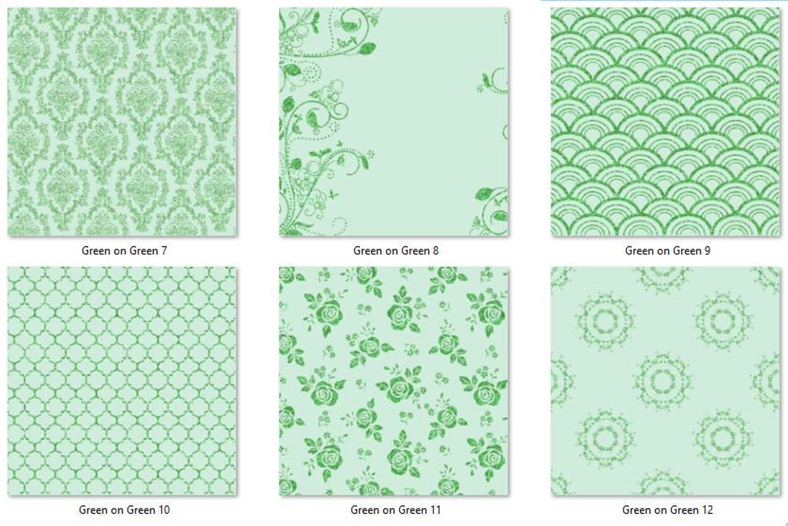 Green on Green Paper Pack Scrapbook Paper Printable Paper - Etsy