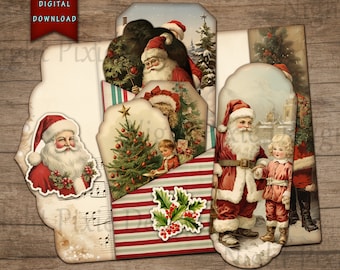 Christmas with Santa Junk Journal Folio, Digital Download, Printable, Junk Journal Folio, Junk Journal Supplies, Christmas Junk Journal
