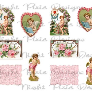 Journal Supplies, Pink Valentine Ephemera, Junk Journal DIY Stickers Digital Download, DIY Stickers image 6
