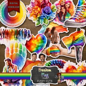 LGBTQ Pride Journaling Zubehör, Regenbogen Pride Journal, schwuler Pride Schnitt, LGBTQIA +, Lesben Stolz, digitaler Download, Junk Journal Zubehör