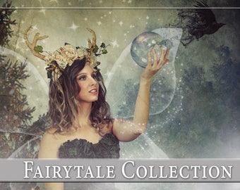 Fairytale Overlays, Photo Editing, Photoshop Brushes, Digial Download, Fairy Wings