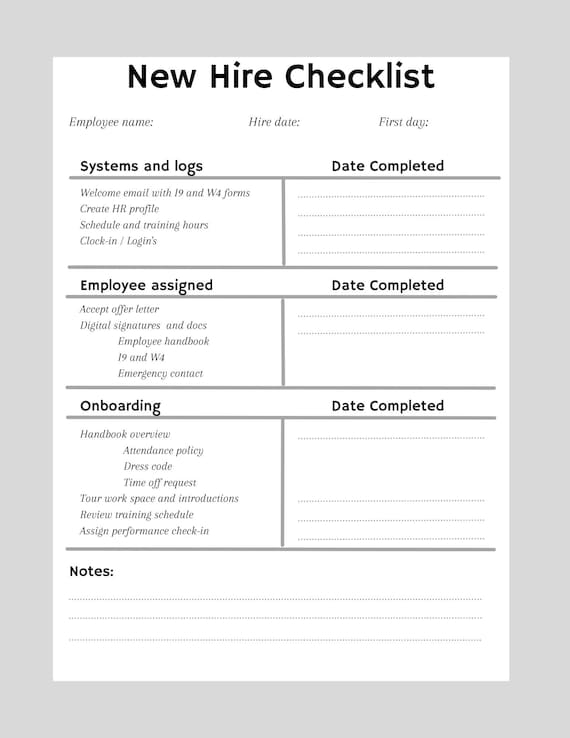 Onboarding Checklist For Managers Template