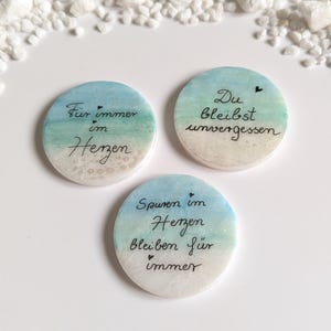 Trauerstein - Gedenkstein - kleines 3er- Set - unvergessen - bemalter Stein lackiert