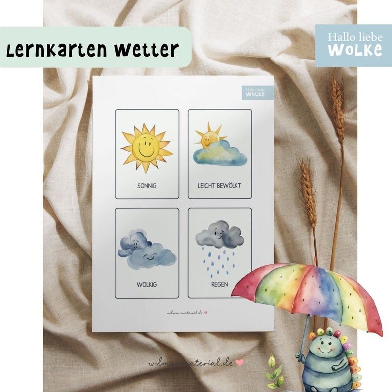 12 Montessori Flashcards for Children: Learn the Weather - Etsy