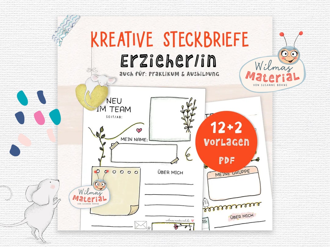 Steckbrief ErzieherIn: 14 Kreative Vorlagen von Wilma - Etsy.de