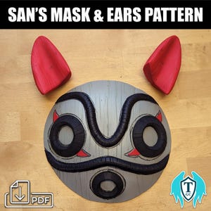 San&#39;s Mask & Ears from Princess Mononoke- Pattern Download