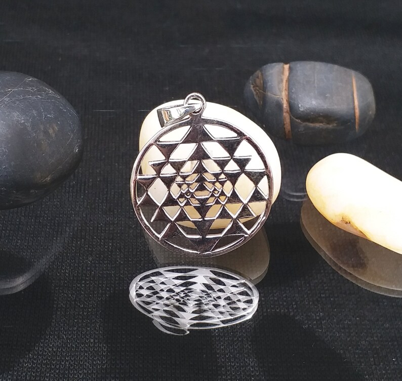Shree Yantra or Sri Yantra Symbol Pendant Sterling Silver 925 Etsy