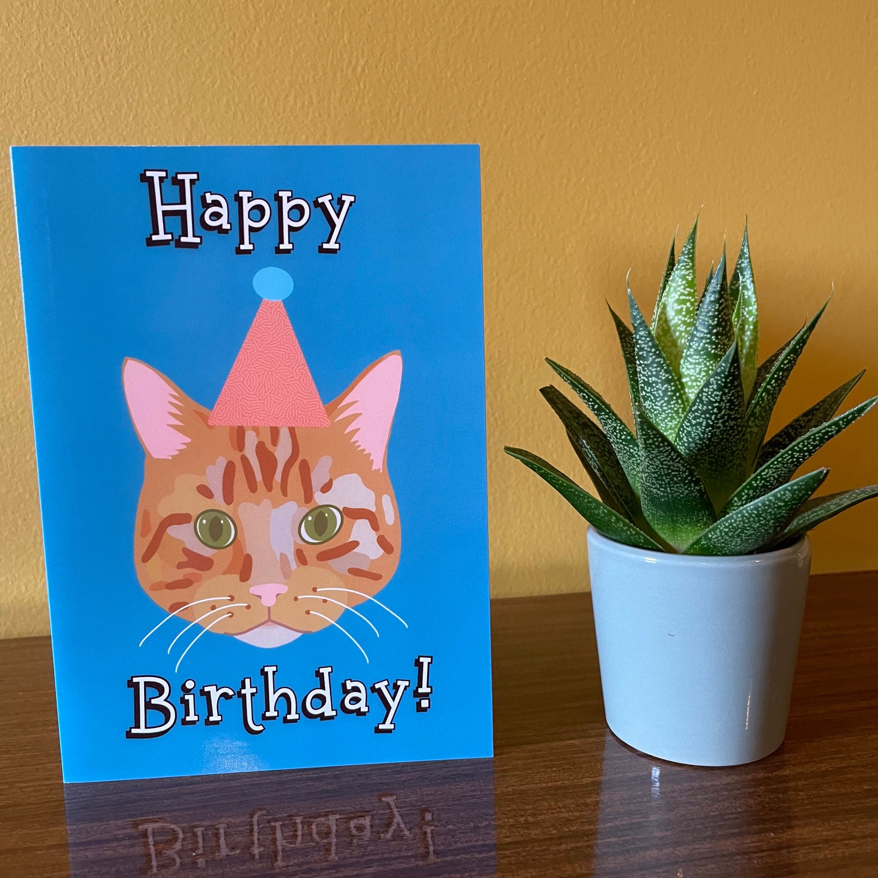 Ginger Cat Greeting Card | Gift for Cat Lovers | Birthday Card From the ...