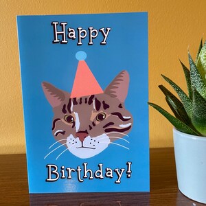 Greetings Card for Cat Lovers, Happy Birthday from your pets, Tabby Cat