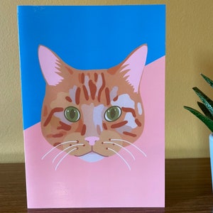 Greetings Card for Cat Lovers, Card from your pets, Ginger Cat