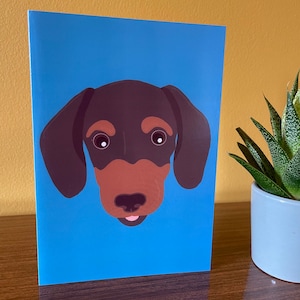 Dachshund Greetings Card, dog lovers birthday card, sausage dog card