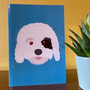 Poodle Greetings Card, blank card for dog lovers,