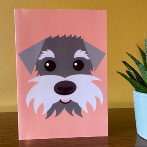 Salt & Pepper Schnauzer greetings card, dog lovers birthday card