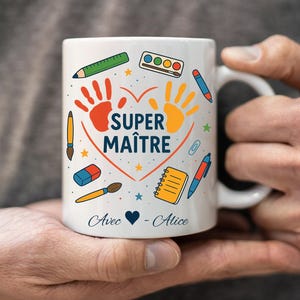 Taza/taza personalizada para agradecer al profesor - Regalo de fin de curso para profesor, ATSEM o AESH