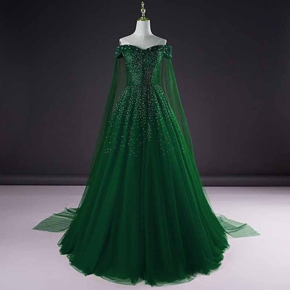 Verde Esmeralda Vestidos Largos de Noche Fiesta Plus Con - Etsy México