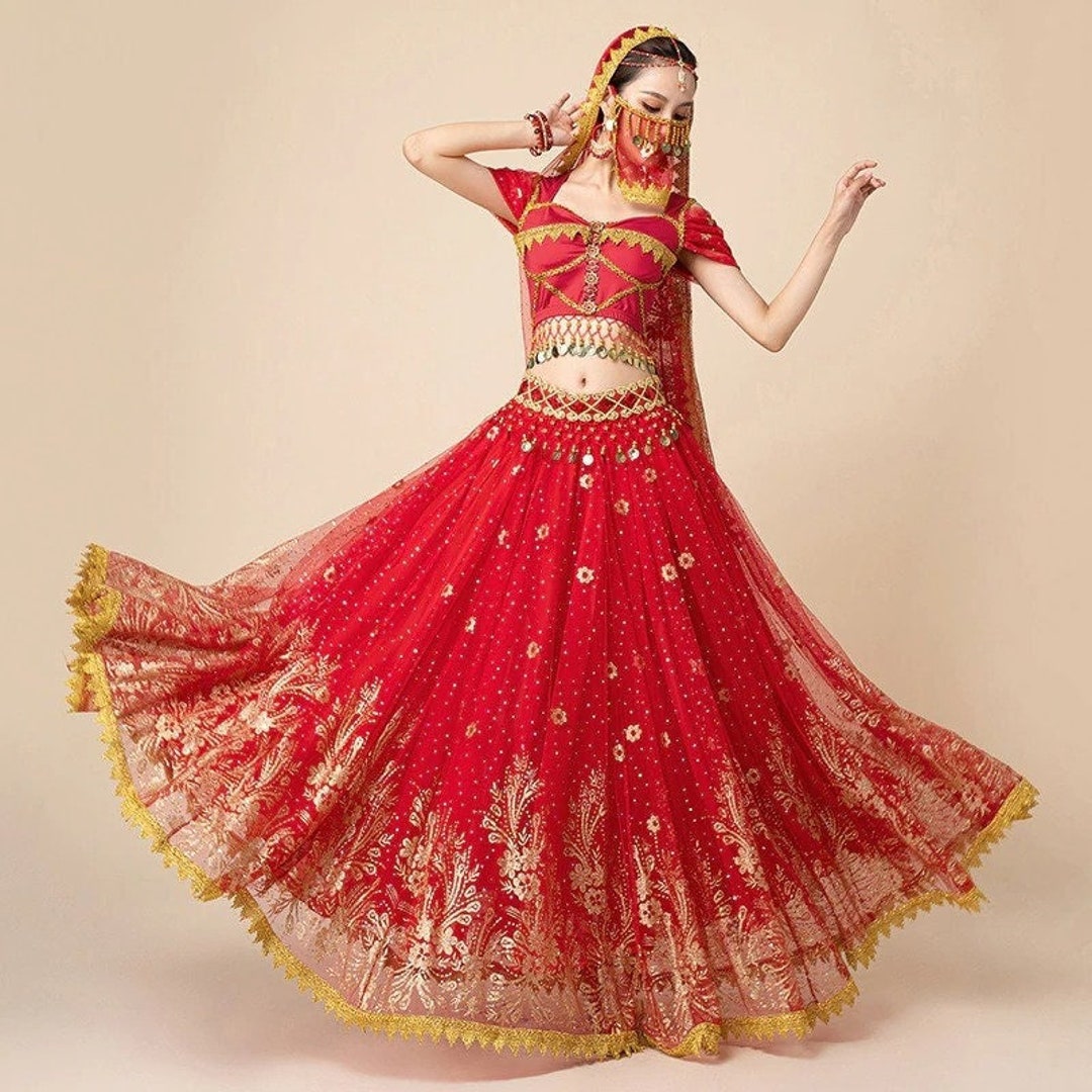 Beautiful Belly Dance Outfits Indian Dance Bollywood Costume Etsy