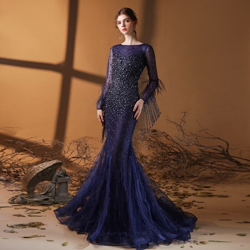 Midnight Blue Gown - Etsy
