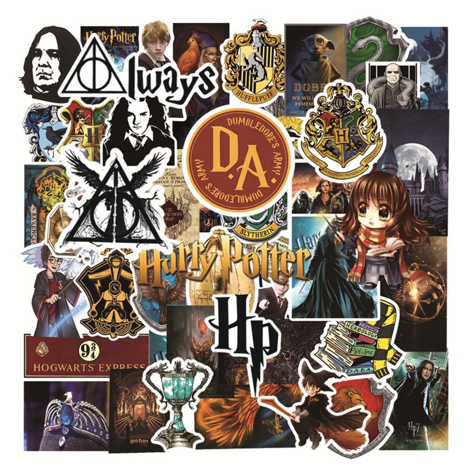 50 Pcs Harry Potter Hogwart Stickers Etsy