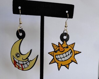 Soul Eater Earrings Sun and Moon Drop 