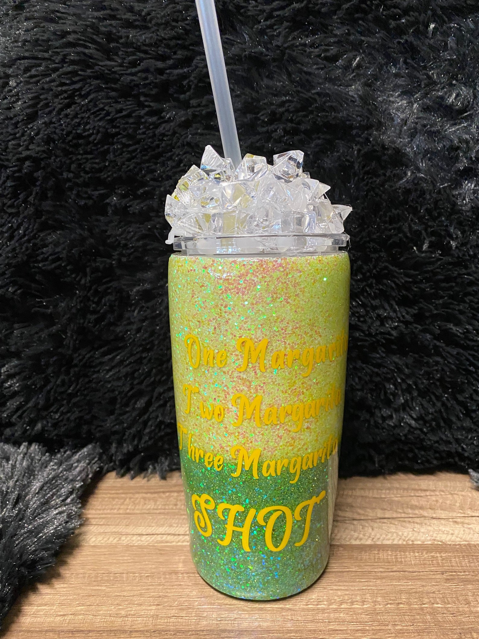20oz custom tumbler with decorative Ice and Lemon lid Etsy