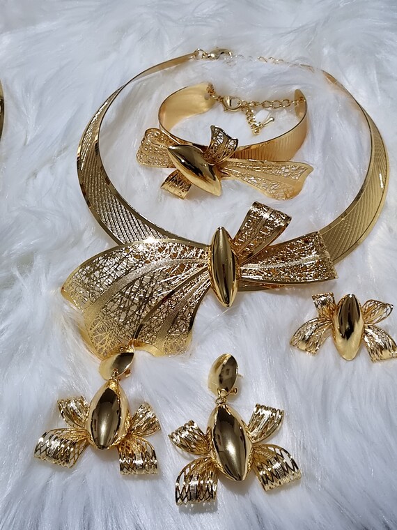 Brazilian gold jewelry set best sale