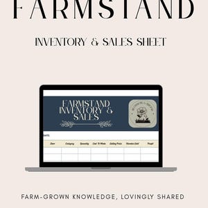Farmstand Inventory & Sales Sheet | Printable Farm Stand Tracker | Homestead Profit Log | 1-Page Digital Download PDF