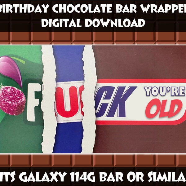 Birthday Chocolate Bar Wrapper || Printable Chocolate Wrapper || Novelty Gifts || Downloadable Wrapper || Candy Bar Wrapper