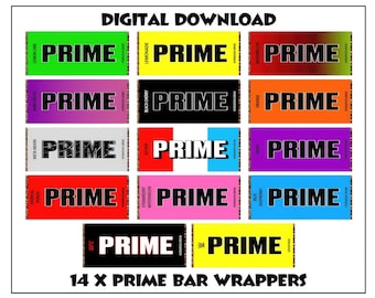 14 Prime Inspired Printable Chocolate Bar Wrapper Templates Joke Funny Gift Birthday KSI, Logan Paul, Ready to Print JPG and PNG files