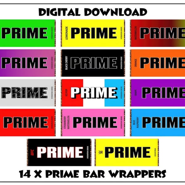 14 Prime Inspired Printable Chocolate Bar Wrapper Templates Joke Funny Gift Birthday KSI, Logan Paul, Ready to Print JPG and PNG files