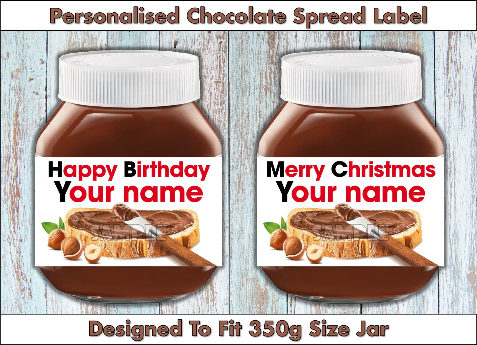 Image numérique personnalisée inspirée du Nutella pour pot de 350