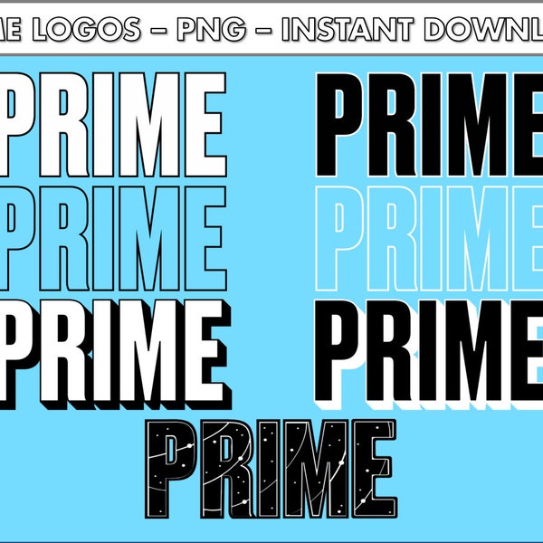 Prime Logos PNG Design, Great for T-Shirts, Hats, Stickers, Decals, Party Decorations, Scrapbooking and more, Vinyl Cutting