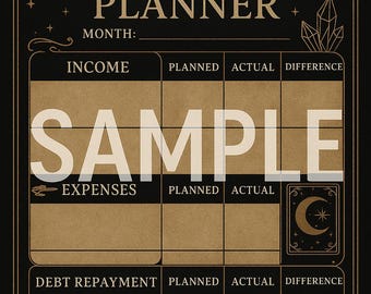 Gothic Budget Planner  Witchy Printable Finance Tracker Debt Planner