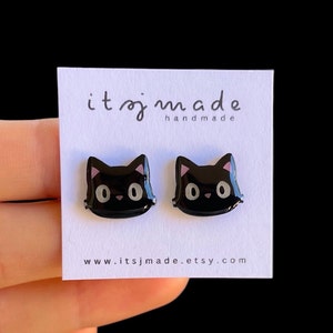 Black Cat Animal Pet Clip-ons Earrings Jewellery Accessories Gifts