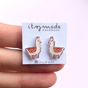 llama Alpaca Animal Earrings Jewellery Hypoallergenic Gift