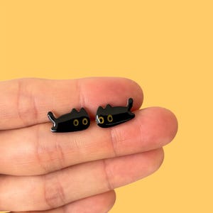 Faule schwarze Katze Haustier Ohrstecker