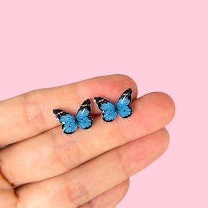 Blue Butterfly Stud Earrings