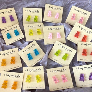 Mini Gummy Bear Candy Cute Stud Earrings | Water-resistant | Surgical Stainless Steel