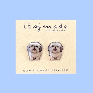Dog Maltese Shih Tzu Pet Earrings