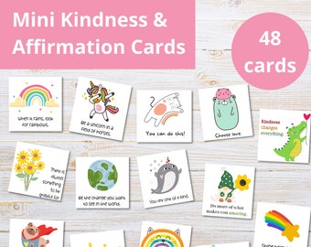 Kindness Cards | Positivity Cards | Mini Affirmation Cards | Encouragement Notes | Kids Lunchbox Notes | Inspirational Notes