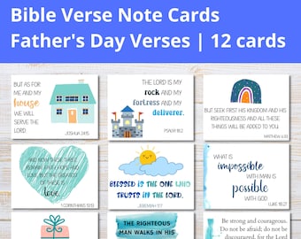 Tarjetas con versículos bíblicos para el Día del Padre / Tarjetas con versículos bíblicos para el Día del Padre / Tarjetas de aliento para hombres / Tarjetas con versículos bíblicos para papá / Escrituras imprimibles