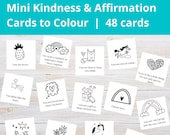 Mini Kindness Cards to Color | Affirmation Cards | Printable Kindness Cards | Coloring Cards for Kids | Positivity Cards