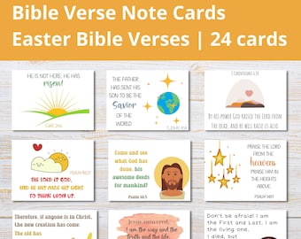 Easter Scripture Cards | Printable Bible Verse Cards for Kids | Small Religious Gift for Easter | Sunday School Card | Easter Scripture Tags