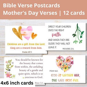 Postales del versículo bíblico del Día de la Madre / Tarjetas de Proverbios 31 / Tarjetas de las Escrituras / Tarjetas florales del versículo bíblico