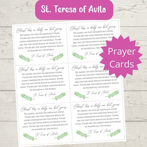 Teresa von Avila Gebetskarten | Christus hat keinen Körper als den deinen Druckbare christliche Ermutigungskarten