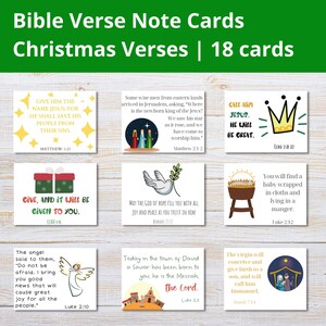Cartões de Anotações de Versículos Bíblicos de Natal | Cartões de Escrituras para Imprimir para Crianças | Versículos para Memorizar | Cartões de Encorajamento | Anotações para Lancheira | Marcadores de Livros