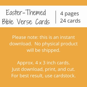 Easter Scripture Cards | Printable Bible Verse Cards for Kids | Small ...