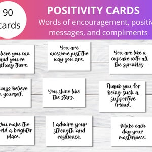 Positiviteitskaarten | Inspirerende citaten Notitiekaarten| Aanmoedigingsbrieven voor waardering van werknemers | Zwart-wit complimentkaarten